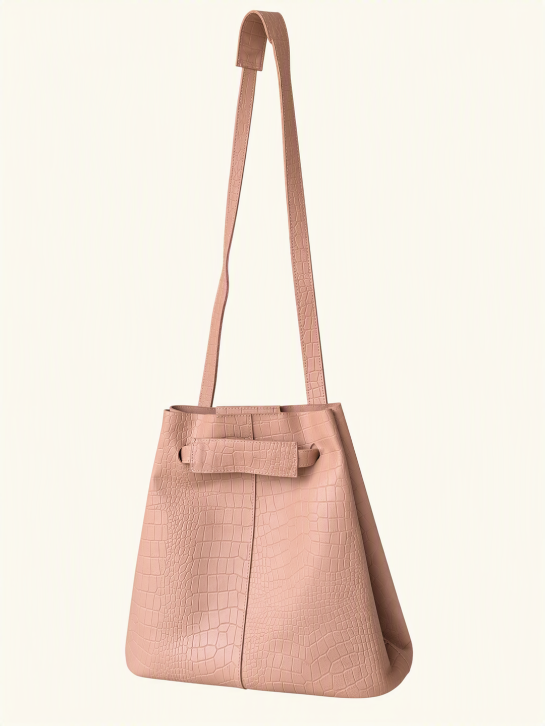 Nazareth Handmade Leather Tote Bag – Croc-Embossed with Extra Pouch | Scandinavian Simplicity